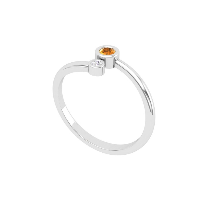 Natural Citrine 14K Solid Stacking Ring, Rose Gold Multistone Ring For Women, November Birthstone Promise Ring For Her, Everyday Gemstone | Save 33% - Rajasthan Living 7