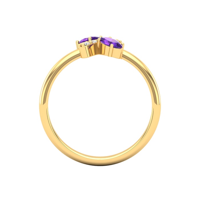 Natural Amethyst 14K Dainty Stacking Ring, Rose Gold Statement Ring For Women, February Birthstone Promise Ring For Her, Birthday Ring , Everyday Gemstone | Save 33% - Rajasthan Living 10