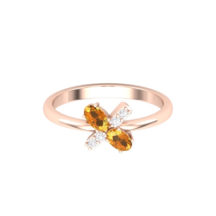 Solid 14K Gold Natural Citrine Ring, Everyday Gemstone Ring For Her, Handmade Jewellery For Women, November Birthstone Statement Ring | Save 33% - Rajasthan Living 6