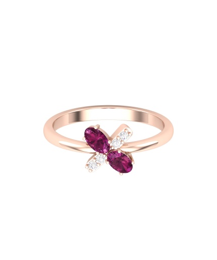 Dainty 14K Gold Natural Garnet Ring, Everyday Gemstone Ring For Her, Handmade Jewellery For Women, January Birthstone Multistone Ring | Save 33% - Rajasthan Living