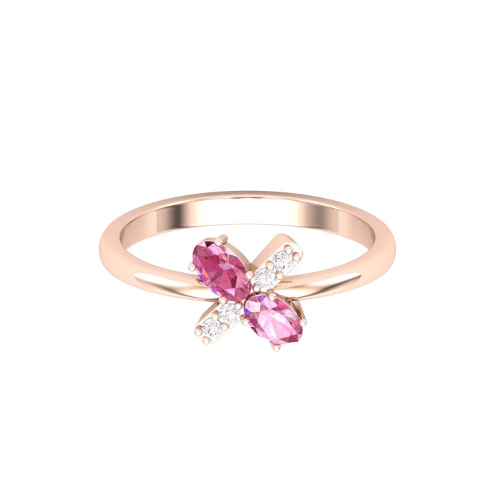 Solid 14K Gold Natural Pink Spinel Ring, Everyday Gemstone Ring For Her, Handmade Jewelry For Women, August Birthstone Multi Stone Ring | Save 33% - Rajasthan Living 6