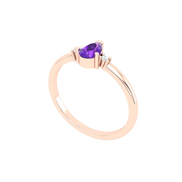 Natural Amethyst Solid 14K Gold Ring, Everyday Gemstone Ring For Her, Handmade Jewellery For Women, February Birthstone Statement Ring | Save 33% - Rajasthan Living 11