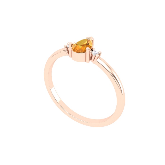 Natural Citrine Solid 14K Gold Ring, Everyday Gemstone Ring For Her, Handmade Jewellery For Women, November Birthstone Statement Ring | Save 33% - Rajasthan Living 11