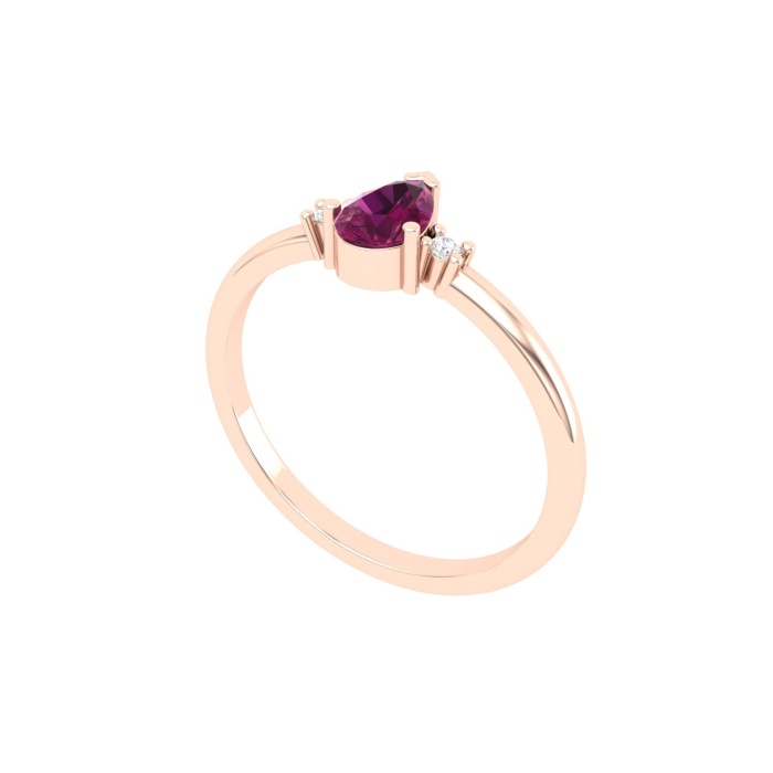 Natural Garnet 14K Solid Stacking Ring, Rose Gold Multistone Ring For Women, January Birthstone Promise Ring For Her, Everyday Gemstone Ring | Save 33% - Rajasthan Living 11