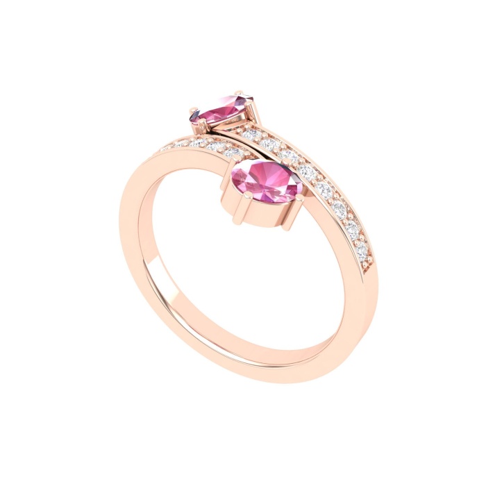 Dainty 14K Gold Natural Pink Spinel Ring, Everyday Gemstone Ring For Her, Handmade Jewellery For Women, August Birthstone Multistone Ring | Save 33% - Rajasthan Living 11