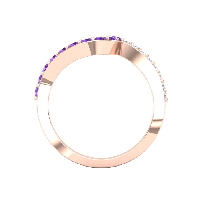 Natural Amethyst 14K Dainty Stacking Ring, Rose Gold  Ring For Women, February Birthstone Promise Ring For Her, Everyday Gemstone | Save 33% - Rajasthan Living 9