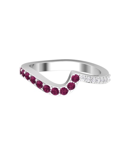 14K Solid Natural Garnet Eternity Band, Gold Wedding Ring For Women, Gold Wedding Ring For Her, January Birthstone Promise Ring | Save 33% - Rajasthan Living 3