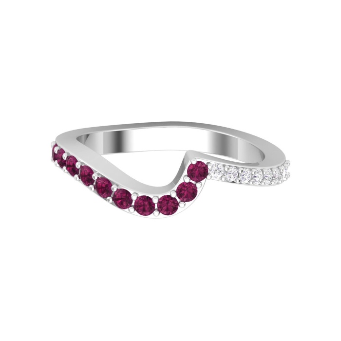 14K Solid Natural Garnet Eternity Band, Gold Wedding Ring For Women, Gold Wedding Ring For Her, January Birthstone Promise Ring | Save 33% - Rajasthan Living 7