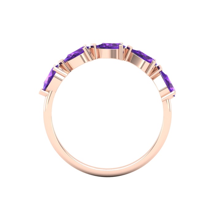 Natural Amethyst 14K Solid Stacking Ring, Rose Gold Statement Ring For Women, February Birthstone Cluster Ring For Her, Everyday Gemstone | Save 33% - Rajasthan Living 9