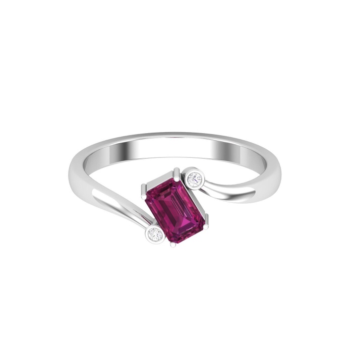 14K Solid Natural Rhodolite Garnet Band, Gold Wedding Ring For Women, Everyday Gemstone Ring For Her, January Birthstone Promise Ring | Save 33% - Rajasthan Living 6