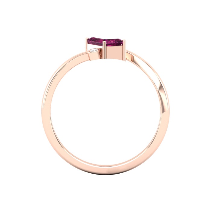 14K Solid Natural Rhodolite Garnet Band, Gold Wedding Ring For Women, Everyday Gemstone Ring For Her, January Birthstone Promise Ring | Save 33% - Rajasthan Living 11
