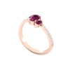 14K Dainty Natural Rhodolite Garnet Three stone Ring, Gold Wedding Ring For Women, Everyday Gemstone Jewelry For Her, January Birthstone Gem | Save 33% - Rajasthan Living 20