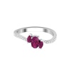 14K Dainty Natural Rhodolite Garnet Three stone Ring, Gold Wedding Ring For Women, Everyday Gemstone Jewelry For Her, January Birthstone Gem | Save 33% - Rajasthan Living 16