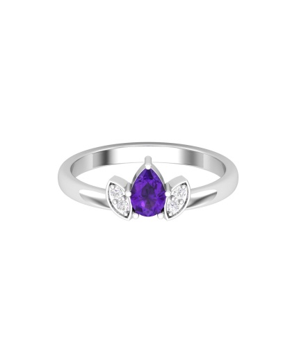 Solid 14K Gold Natural Amethyst Ring, Everyday Gemstone Ring For Her, Handmade Jewelry For Women, February Birthstone Statement Ring For Her | Save 33% - Rajasthan Living