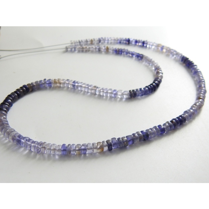 Iolite Smooth Roundel Bead,Handmade,Multi Shaded,Loose Stone,Necklace,For Making Jewelry,Blue,Wholesaler 16Inch 4MM Approx 100%Natural B10 | Save 33% - Rajasthan Living 11