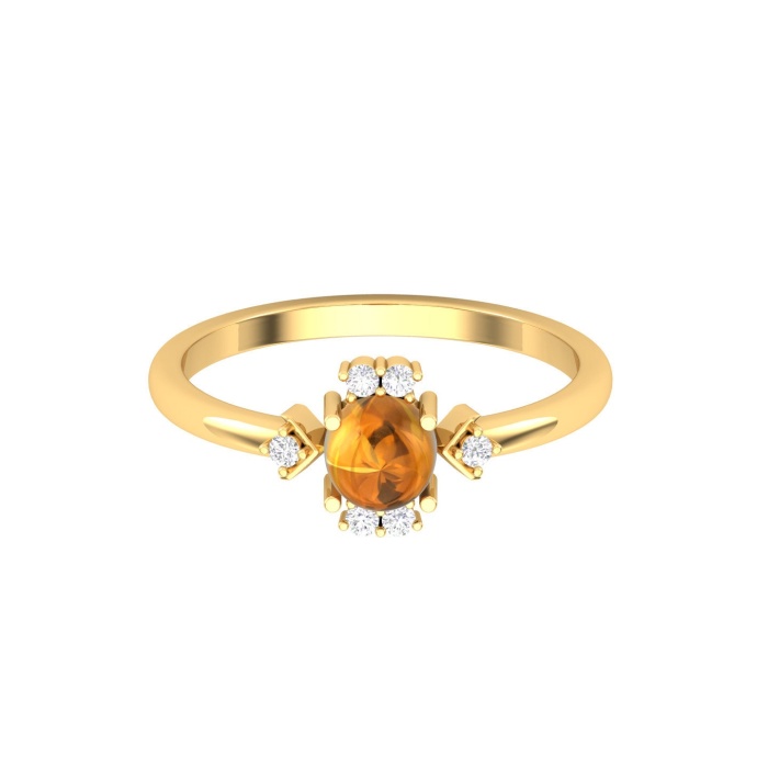 Dainty 14K Gold Natural Citrine Ring, Everyday Gemstone Ring For Her, Handmade Jewellery For Women, December Birthstone Promise Ring | Save 33% - Rajasthan Living 6