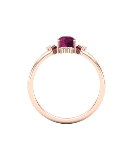 14K Solid Natural Rhodolite Garnet Solitaire Ring, Gold Wedding Ring For Women, Everyday Gemstone Jewelry For Her, January Birthstone Ring | Save 33% - Rajasthan Living 3