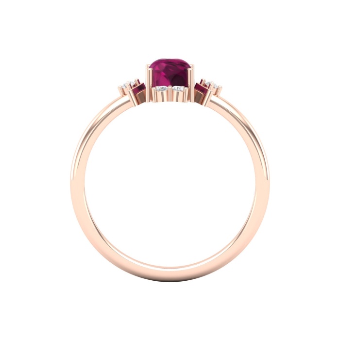 14K Solid Natural Rhodolite Garnet Solitaire Ring, Gold Wedding Ring For Women, Everyday Gemstone Jewelry For Her, January Birthstone Ring | Save 33% - Rajasthan Living 7