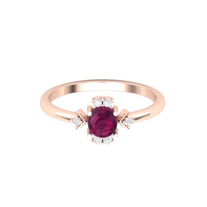 14K Solid Natural Rhodolite Garnet Solitaire Ring, Gold Wedding Ring For Women, Everyday Gemstone Jewelry For Her, January Birthstone Ring | Save 33% - Rajasthan Living 6