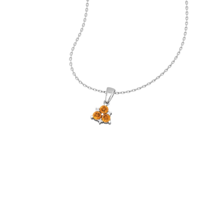 Solid 14K Gold Natural Citrine Necklace, Minimalist Diamond Pendant, November Birthstone, Gift for her, Unique Diamond Layering Necklace | Save 33% - Rajasthan Living 10