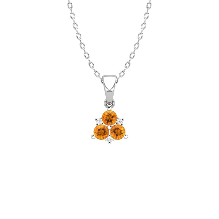 Solid 14K Gold Natural Citrine Necklace, Minimalist Diamond Pendant, November Birthstone, Gift for her, Unique Diamond Layering Necklace | Save 33% - Rajasthan Living 11