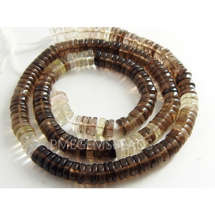 Smoky Quartz Smooth Tyres,Coin,Button Shape Bead,Multi Shaded,Loose Stone,Handmade,For Jewelry Makers 16Inch Strand 100%Natural (Pme)T2 | Save 33% - Rajasthan Living 10