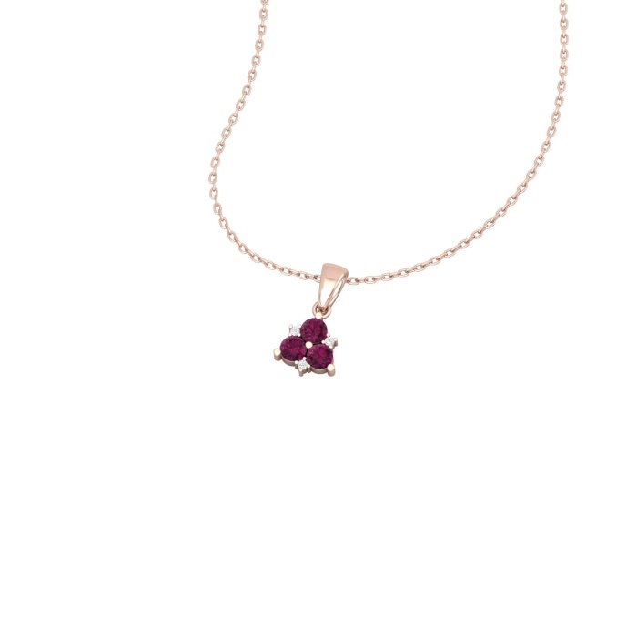14K Solid Gold Natural Rhodolite Garnet Necklace, Diamond Pendant Necklace, Gold Charms For Women, January Birthstone Pendant, Rhodolite Gem | Save 33% - Rajasthan Living 9