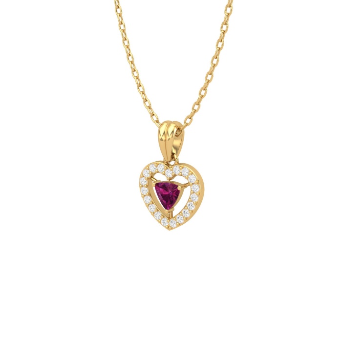 Natural Rhodolite Garnet 14K Dainty Gold Designer Necklace, Handmade Diamond Pendant, Gold Necklaces For Women, January Birthstone Pendant | Save 33% - Rajasthan Living 11