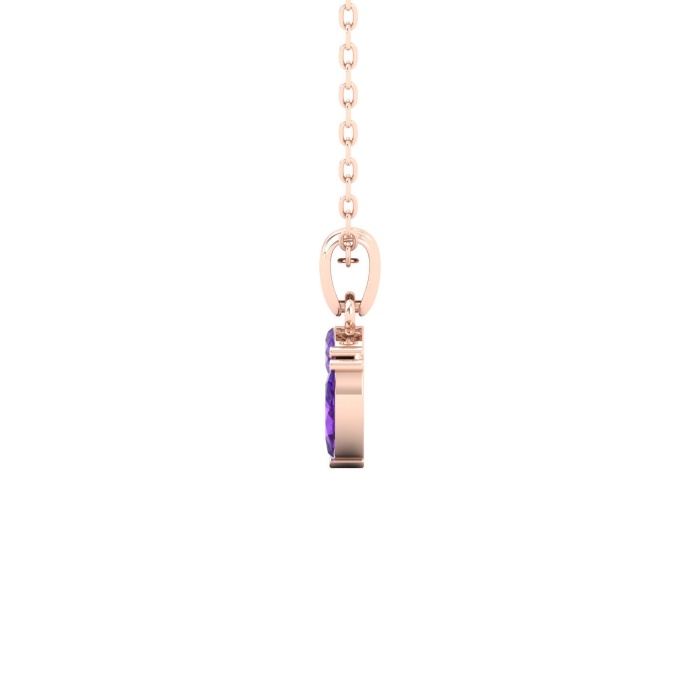 Natural Amethyst Dainty 14K Gold Necklace, Minimalist Diamond Pendant, Gift for her, Unique Diamond Layering Necklace | Save 33% - Rajasthan Living 10