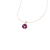 Solid 14K Gold Natural Rhodolite Garnet Necklace, Minimalist Diamond Pendant, January Birthstone, Unique Diamond Layering Necklace For Her | Save 33% - Rajasthan Living 22