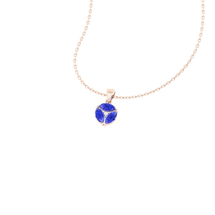 Dainty 14K Gold Natural Tanzanite Necklace, Minimalist Diamond Pendant, December Birthstone, Gift for her, Unique Diamond Layering Necklace | Save 33% - Rajasthan Living 11
