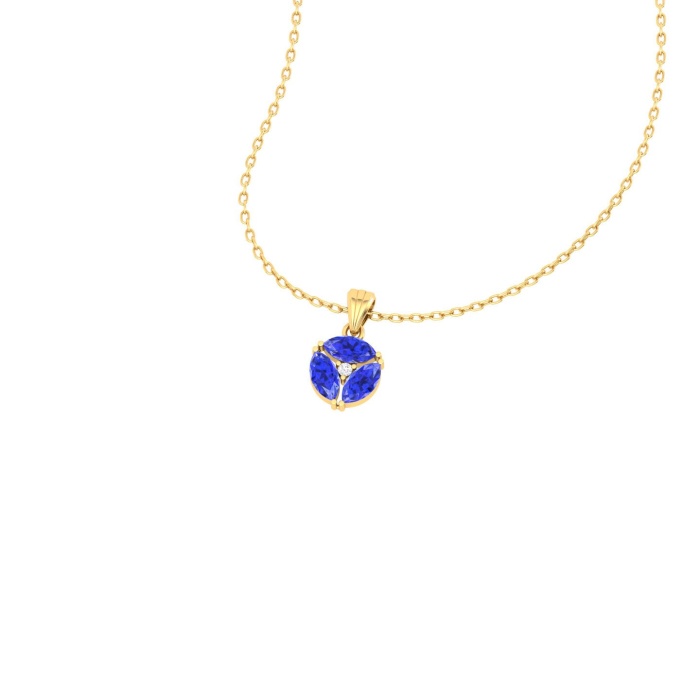 Dainty 14K Gold Natural Tanzanite Necklace, Minimalist Diamond Pendant, December Birthstone, Gift for her, Unique Diamond Layering Necklace | Save 33% - Rajasthan Living 14