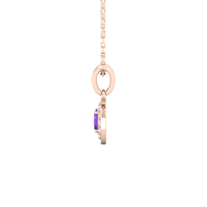 Natural Amethyst Dainty 14K Gold Necklace, Minimalist Diamond Pendant, February Birthstone, Gift for her, Unique Diamond Layering Necklace | Save 33% - Rajasthan Living 8