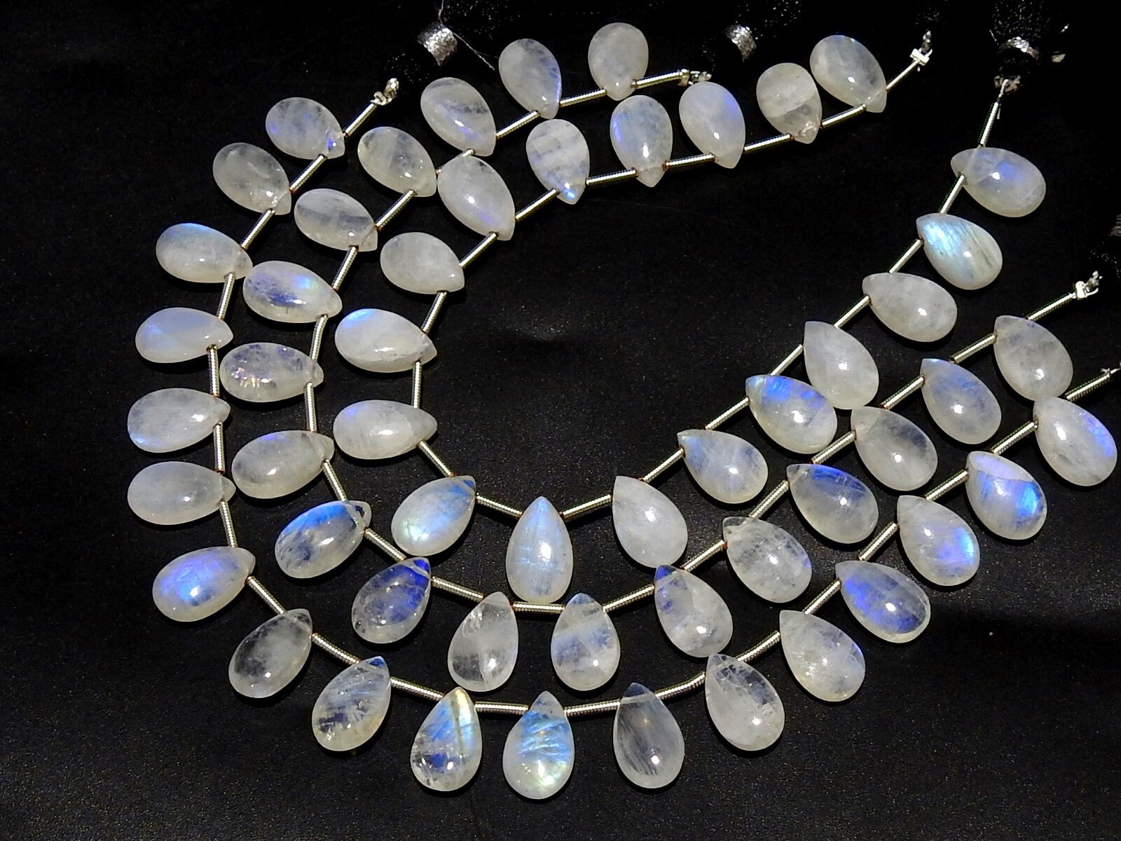 White Rainbow Moonstone Smooth Teardrop,Blue Flashy Fire,Loose Stone,Bead,Calibrated Size,Making Jewelry 9Matched Pair 13X8MM Approx PME-CY3 | Save 33% - Rajasthan Living 10