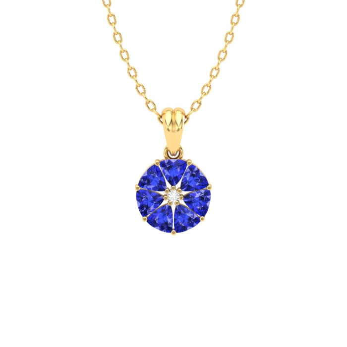 Natural Tanzanite Dainty 14K Gold Necklace, Minimalist Diamond Pendant, December Birthstone, Everyday Gemstone Pendant For Women, Handmade | Save 33% - Rajasthan Living 13