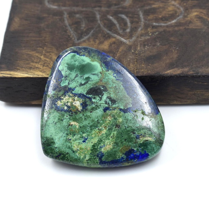 100% Natural Azurite Malachite Cabochon Good quality stone Beautiful Art Making for jewellery Ring 78.75 CARAT 33X40X6 MM | Save 33% - Rajasthan Living 8
