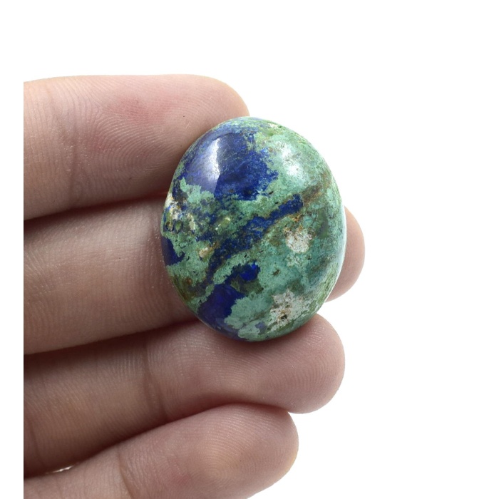 100% Natural Azurite Malachite Cabochon Good quality stone Beautiful Art Making for jewellery Ring 44.50 CARAT 26X22 MM | Save 33% - Rajasthan Living 6
