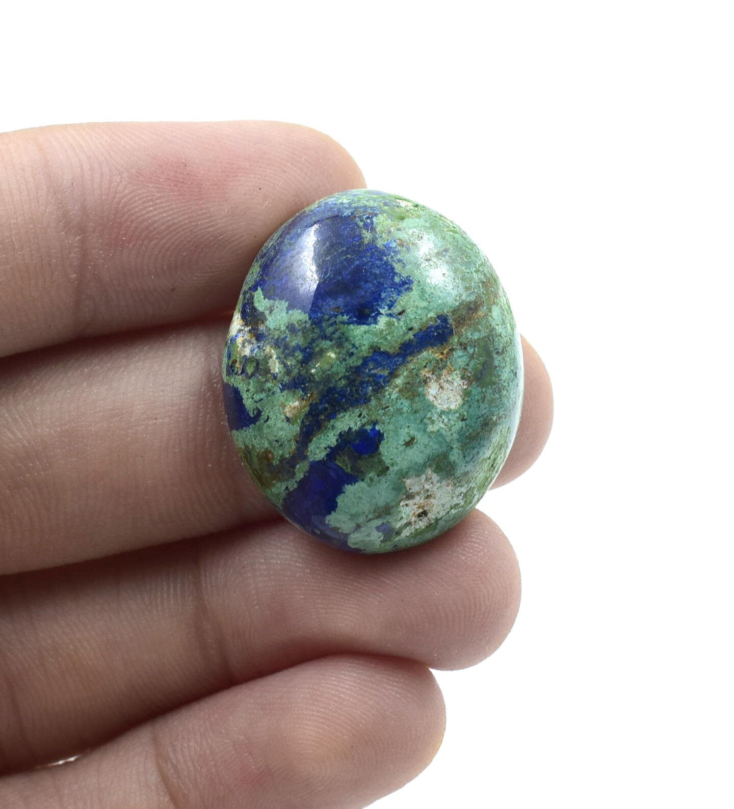 100% Natural Azurite Malachite Cabochon Good quality stone Beautiful Art Making for jewellery Ring 44.50 CARAT 26X22 MM | Save 33% - Rajasthan Living 11
