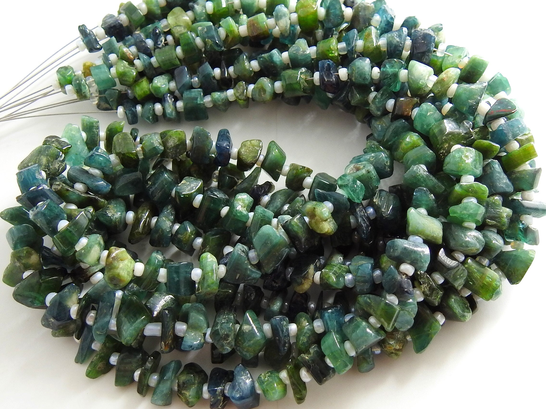 Green Tourmaline Rough Bead,Anklets,Uncut,Chip,Nuggets,Raw,Polished,Loose Stone,For Making Jewelry 16Inch 9X4To5X5MM Approx 100%Natural RB2 | Save 33% - Rajasthan Living 16
