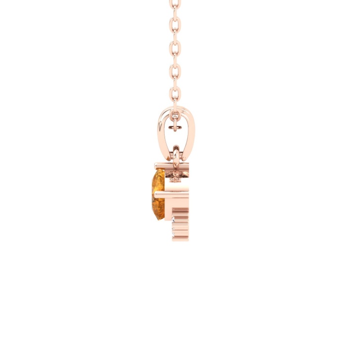 Natural Citrine Dainty 14K Gold Necklace, Minimalist Diamond Pendant, November Birthstone Gem, Handmade Jewellery, Unique Layering Necklace | Save 33% - Rajasthan Living 12