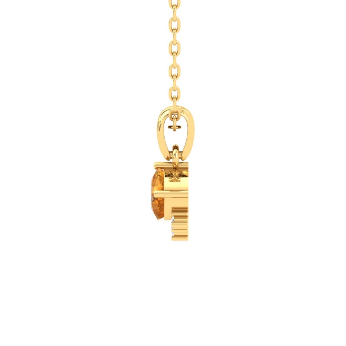 Natural Citrine Dainty 14K Gold Necklace, Minimalist Diamond Pendant, November Birthstone Gem, Handmade Jewellery, Unique Layering Necklace | Save 33% - Rajasthan Living 8