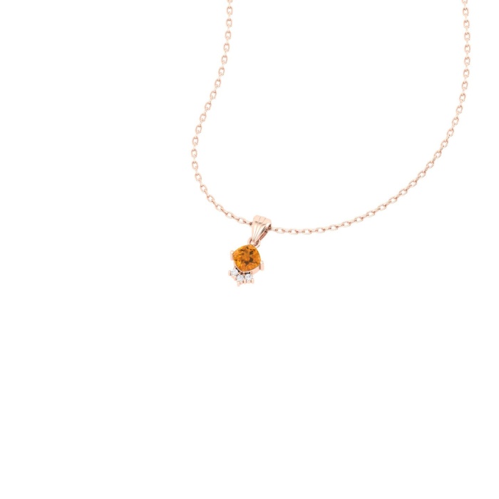 Natural Citrine Dainty 14K Gold Necklace, Minimalist Diamond Pendant, November Birthstone Gem, Handmade Jewellery, Unique Layering Necklace | Save 33% - Rajasthan Living 10
