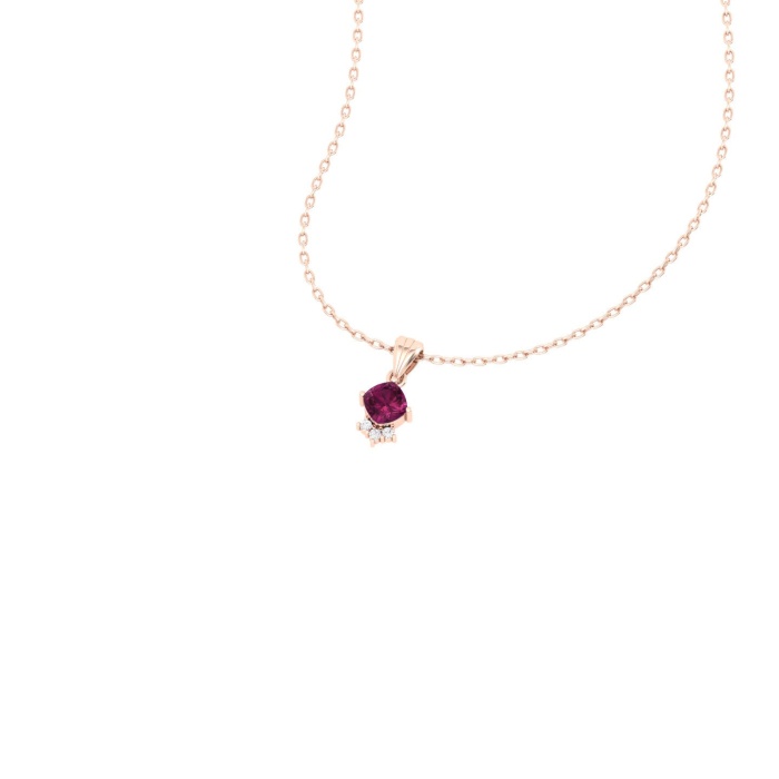Natural Rhodolite Garnet 14K Dainty Gold Designer Necklace, Diamond Pendant For Her, Gold Necklaces For Women, January Birthstone Pendant | Save 33% - Rajasthan Living 6