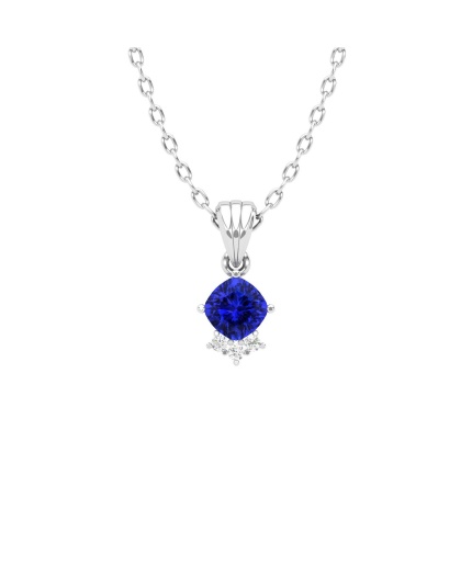 14K Solid Natural Tanzanite Gold Necklace, Minimalist Diamond Pendant, December Birthstone, Gift for her, Unique Diamond Layering Necklace | Save 33% - Rajasthan Living