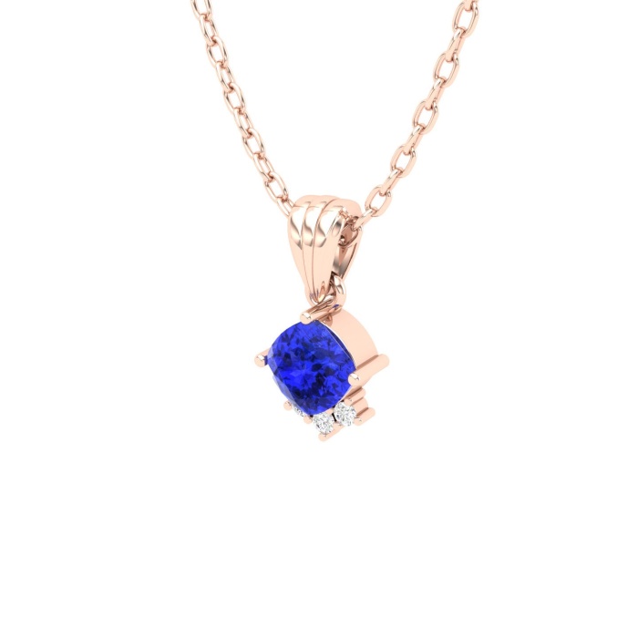 14K Solid Natural Tanzanite Gold Necklace, Minimalist Diamond Pendant, December Birthstone, Gift for her, Unique Diamond Layering Necklace | Save 33% - Rajasthan Living 10