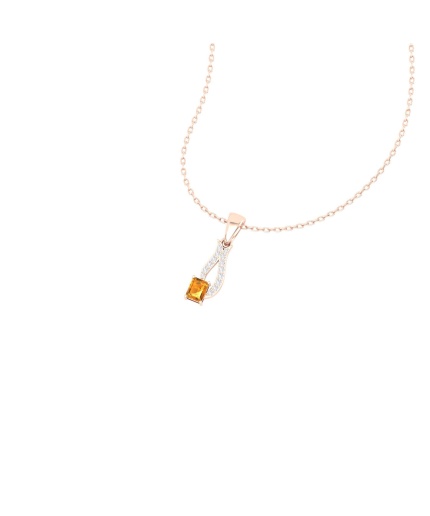 Natural Citrine Solid 14K Gold Necklace, Minimalist Diamond Pendant, Gift for her, Unique Diamond Layering Necklace | Save 33% - Rajasthan Living 3