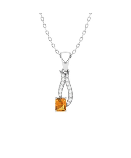 Natural Citrine Solid 14K Gold Necklace, Minimalist Diamond Pendant, Gift for her, Unique Diamond Layering Necklace | Save 33% - Rajasthan Living