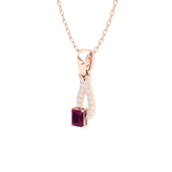 Natural Rhodolite Garnet 14K Solid Gold Designer Necklace, Diamond Pendant Necklace, Gold Necklaces For Women, January Birthstone Pendant | Save 33% - Rajasthan Living 10
