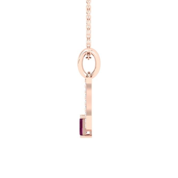 Natural Rhodolite Garnet 14K Solid Gold Designer Necklace, Diamond Pendant Necklace, Gold Necklaces For Women, January Birthstone Pendant | Save 33% - Rajasthan Living 12
