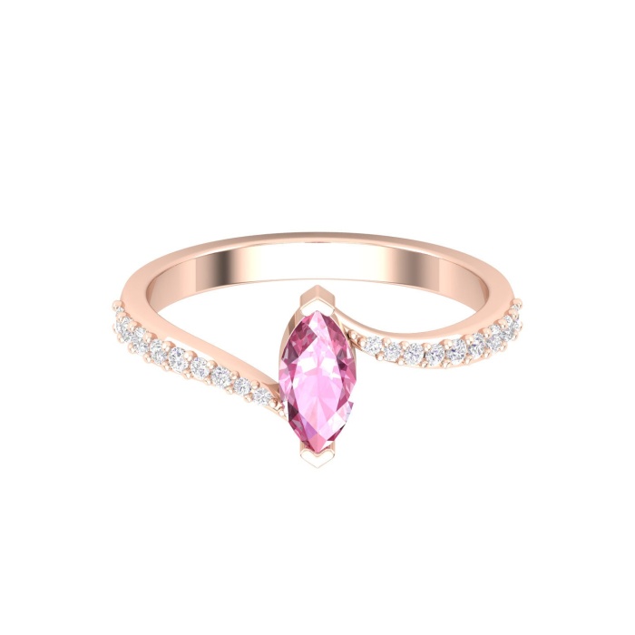 Natural Pink Spinel 14K Promise Ring, Everyday Gemstone Rose Gold Ring For Her, Dainty Statement Ring For Women, August Birthstone Rings | Save 33% - Rajasthan Living 7